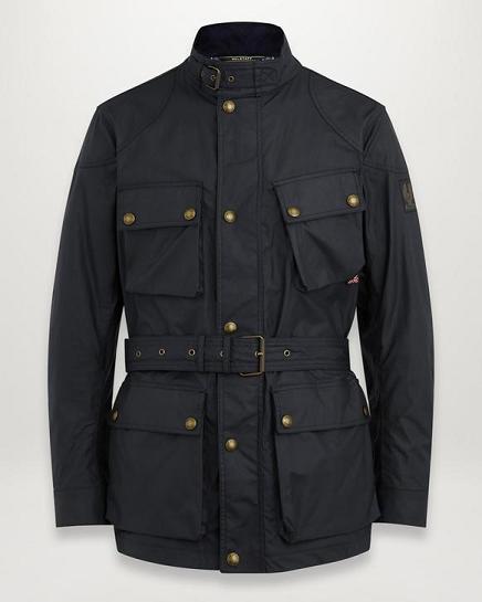 Veste Cirée Belstaff Homme Trialmaster Bleu Foncé Marine Coton France AB5462807